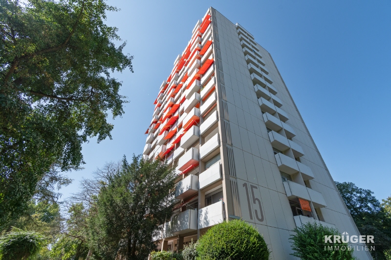 Karlsruhe-Durlach | Optimal geschnittene 3-Zimmer-Wohnung im 6. OG mit zwei Balkonen, EBK, Keller & herrlichem Ausblick - vermietet